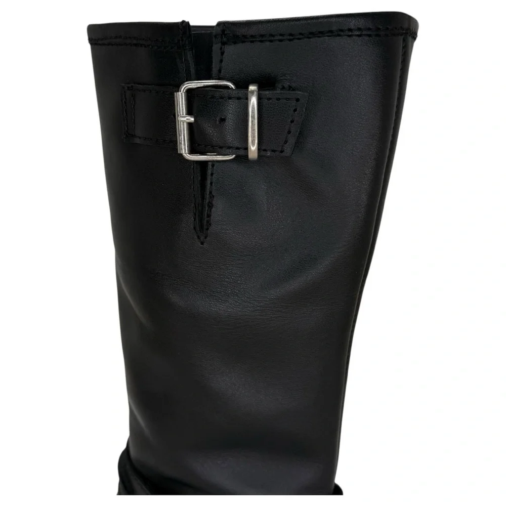 Steve Madden Black Moto Boots with Buckle Detail - Picture 7 of 13